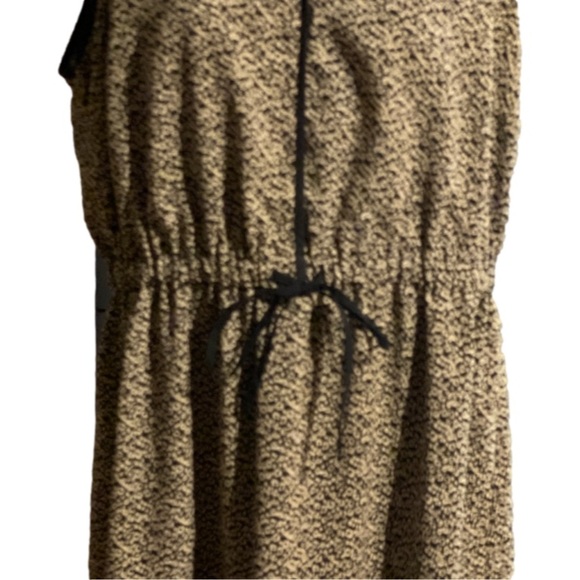 Size 12 A.N.A. black & tan graphic print sleeveless lined Bohemian dress - Picture 7 of 14